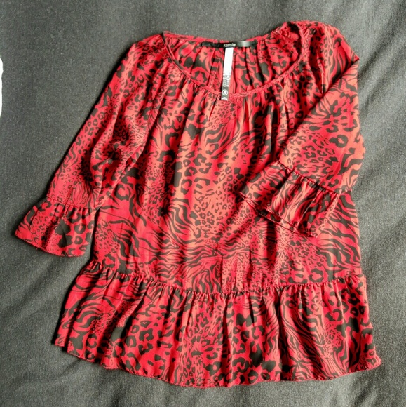 Red Peplum Top - Picture 1 of 2